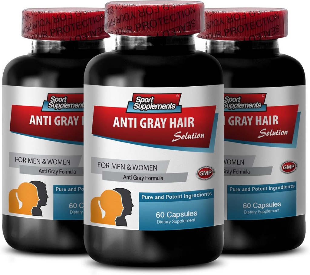 Biotin pilulky pro růst vlasů - Anti šedé vlasy - Chlorofyl prášek, šedé vlasy organické, šedé vlasy obnova, Reverse Gray vlasy doplňky, Reverse Gray vlasy pro muže, Reverse Gray vlasy pro ženy 6B 360C