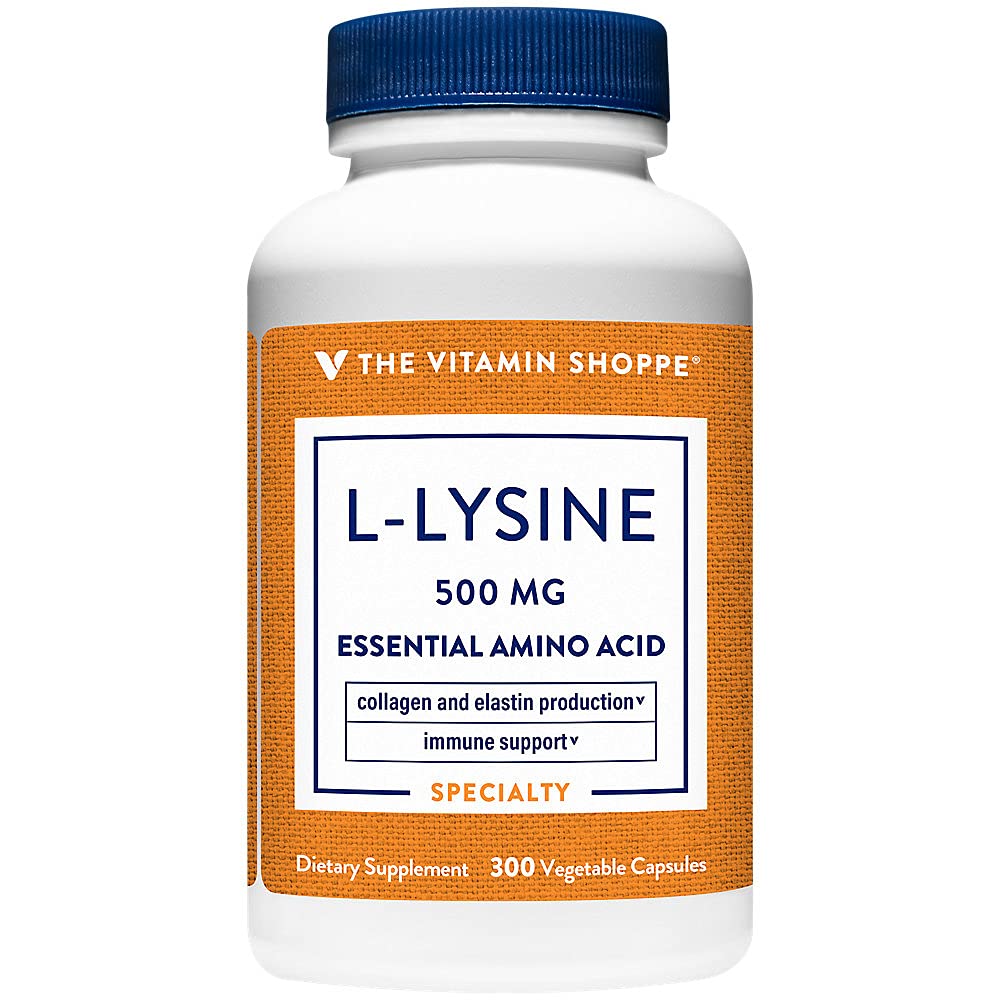 Vitamin Shoppe L- Lysin 500MG jednou denně (300 tobolek)