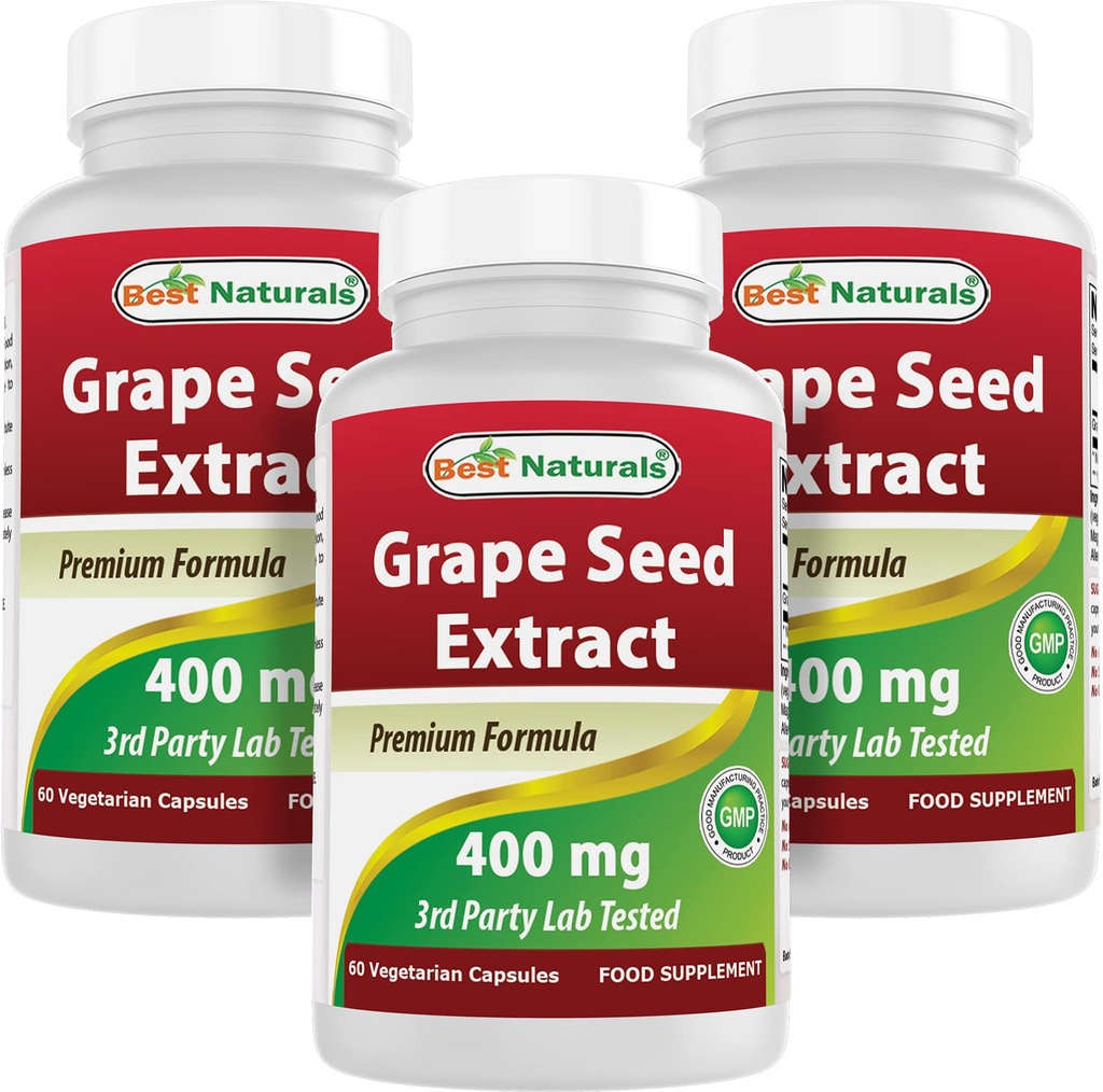 Nejlepší Naturals Grape Seed Extract 400 mg 60 Vicaps (60 Počet (balení po 3))