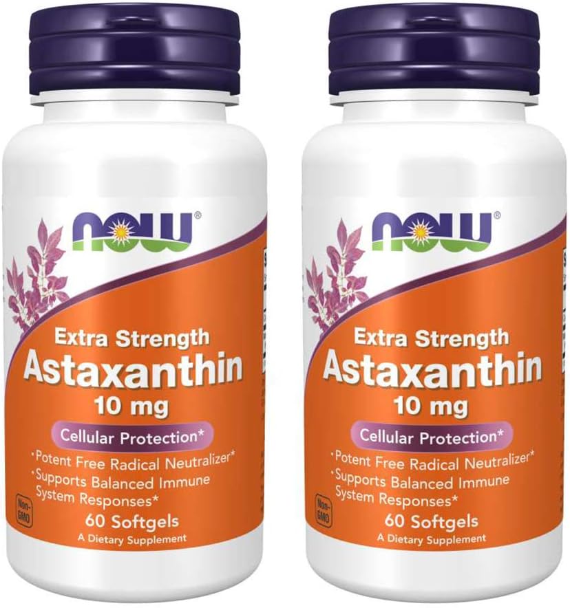 Nyní Potraviny Astaxanthin 10mg 60 SoftGels (2 balení)