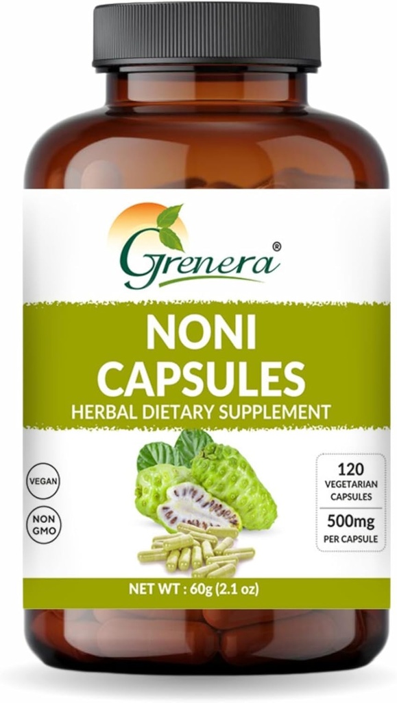 Grenera Noni Ovocné kapsle 120 Počet 124; Non- GMO, gluten zdarma 124; Vegetariánské Caps, bez přidaných Filler nebo pojiva