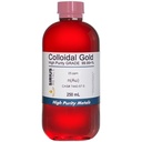 Pravé koloidní zlato - 25 ppm - 99.99 +% čistoty - 250 ml (8.45 Fl Oz) v čiré plastové lahvičce bez BPA- Made in USA
