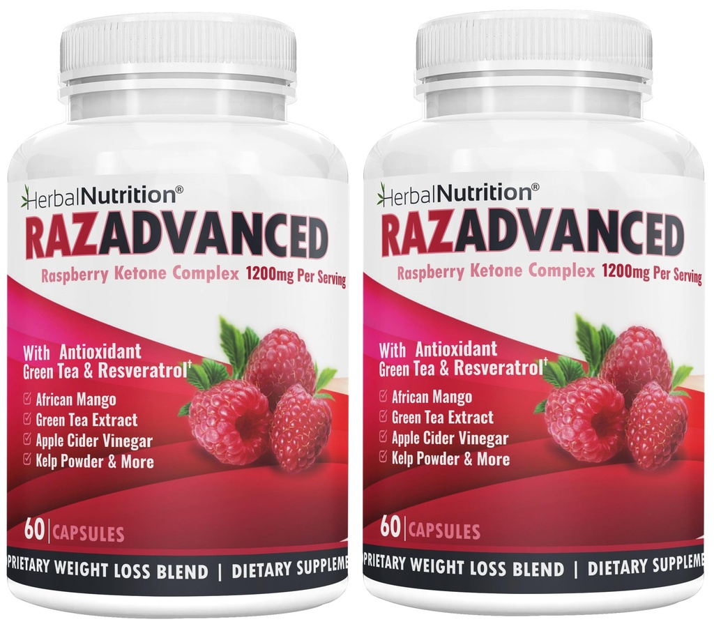 Malina Ketones Komplex, 120 Kapsle, Dva balení, 1200mg Per Serving African Mango, jablečný ocet, zelený čaj, Resveratrol, Acai Ovoce, Kelp, a Grapefruit Diet & Weight Management Dodatek