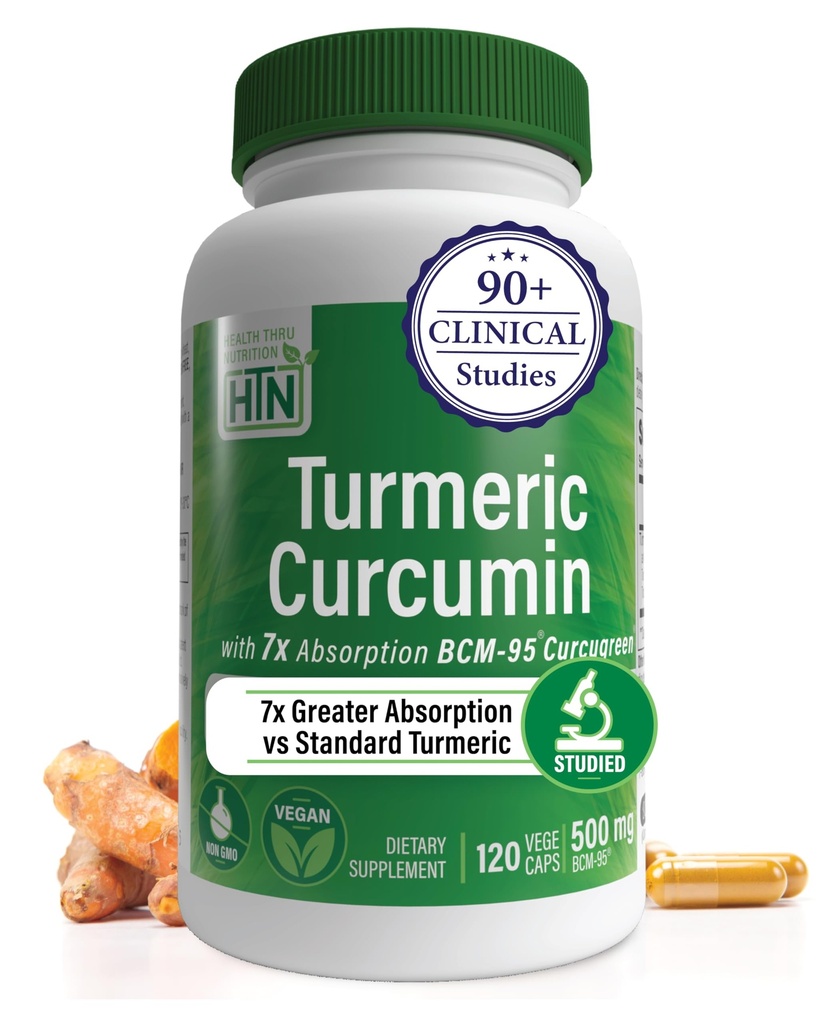 Zdraví Thru Nutrition Kurkumin Complex 500mg dodatek 124; jako BCM- 95 Curcugreen Klinicky studoval 124; Vegan Certified (Balení 120)