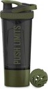 Artoid Sports Protein Shaker Lahvička, 24-Ounce, Dual Mixing Technology, BPA Free, Black / Moss Green