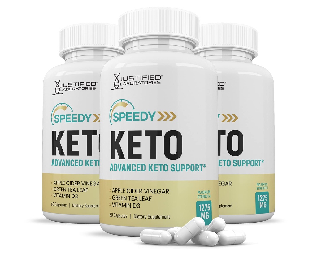 Odůvodněné laboratoře (3 balení) Speedy Keto ACV pilulky 1275MG Vyrobeno z jablečného moštu Keto Support Blend Alternative to Gummies 180 Kapsle
