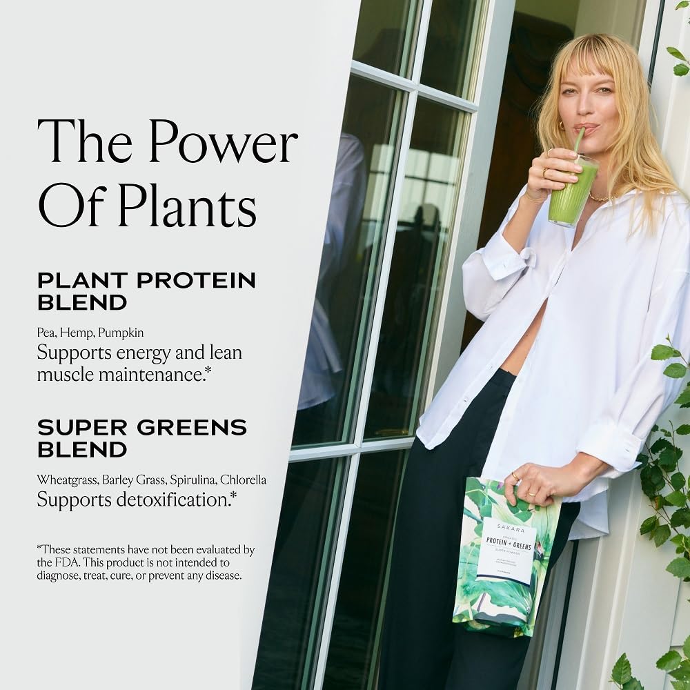 SAKARA Super Powder Bundle - protein + Zelený organický protein prášek, metabolismus Super Powder, & Prebiotic Fiber prášek