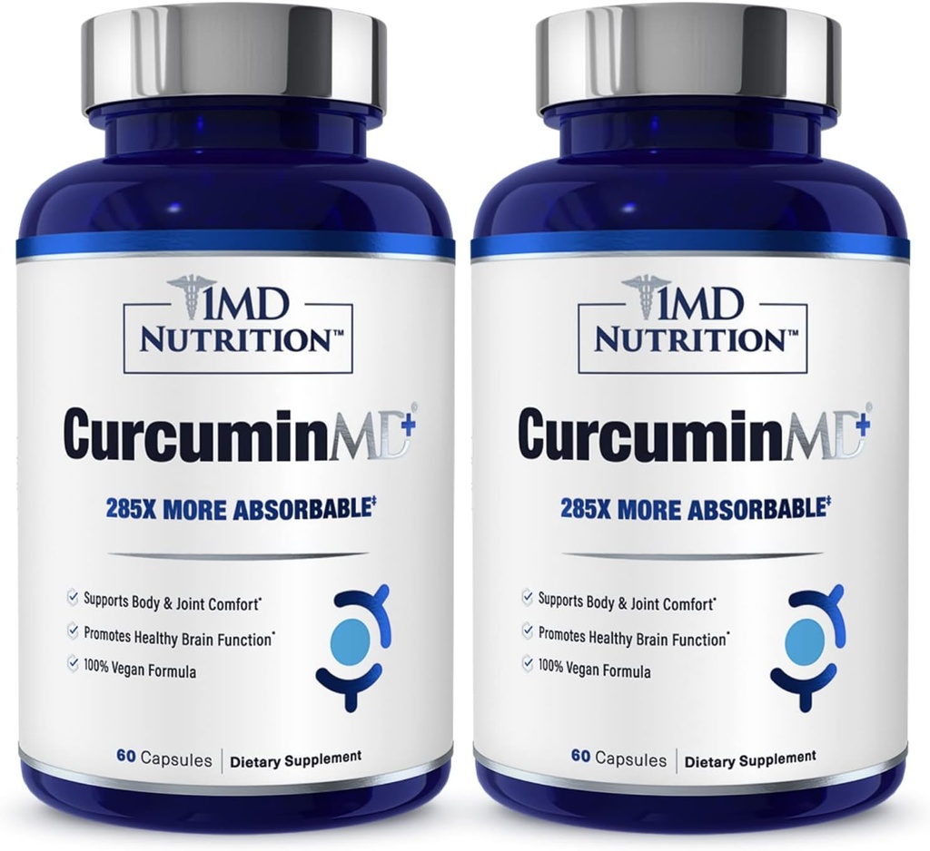 1MD Nutriční CurcuminMD Plus - Kurkumin kurkumin s boswellia Serrata - 285x Více Absorbovatelné 124x; Joint Stiffness, Muscle Recovery, a Mood Support 124; 120 Kapsle (2- Pack)
