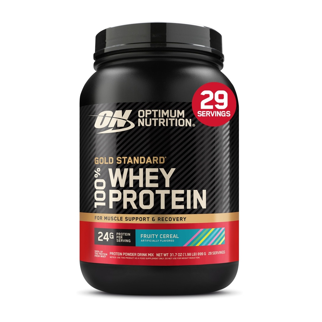 Optimum Nutrition New Flavor Gold Standard 100% syrovátkový protein prášek, ovocné cereálie, 1,98 Pound (balení po 1) (Balení květen Vary)