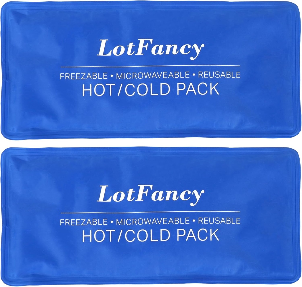 LotFancy Ice Pack for Injuries, Pack of 2, FSA HSA Způsobilé, opakovaně použitelné teplé studené balení pro terapii, chlazení nebo topení Pad pro první pomoc, zadní rameno krku hlava bolest, 11 x 5 Inches