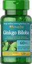 Puritans Pride Ginkgo Biloba Standardizovaný extrakt 60 mg tablety, 120 Počet