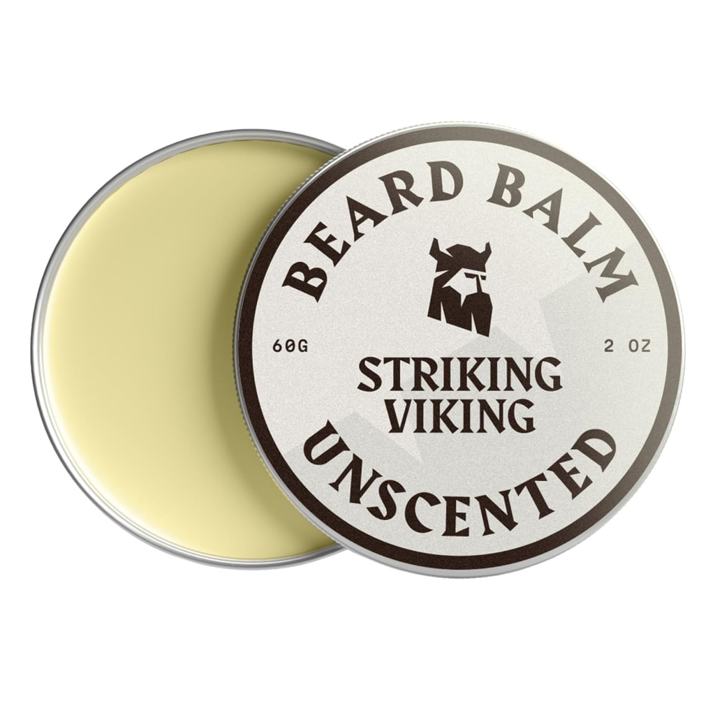 Striking Viking Beard Ball pro muže - Leave in Beard Conditioner - Styling Balm Vyrobeno s přirozeně odvozené máslo, Argan & Jojoba Oils (2 Ounce (balení po 1), bez vůně)