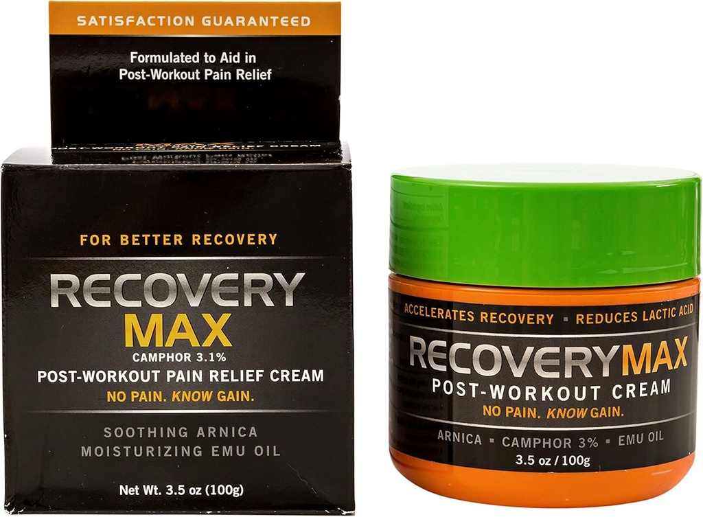 RecoveryMax - Post Workout Cream - Pro použití v Fitness Workout programu na rychlost svalové obnovy - Snížit svalovou bolestivost - Návrat ke cvičení rychlejší -Zotavení doplněk - 3.5 oz