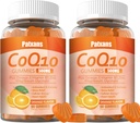 2 Balení 500MG CoQ10 doplněk gumy, Omega-3, hořčík, vitamin B3, zinek, ultra vysoká absorpce poskytuje zdravou podporu pro srdce, buněčné energie Antioxidanty, 120Cts.
