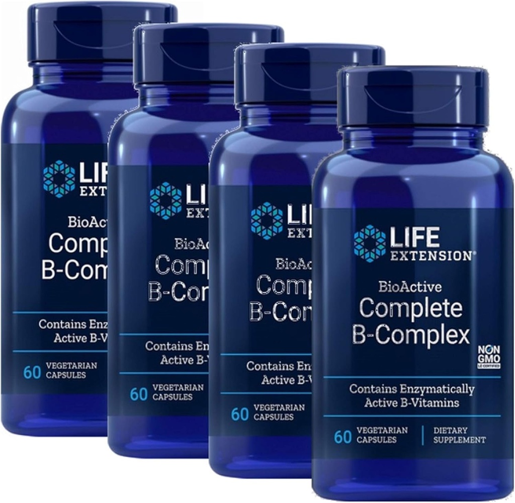 Life Extension BioActive Complex B Complex The Most Complex B Complex Formule 60 Vegetariánské kapsle 4- Pak