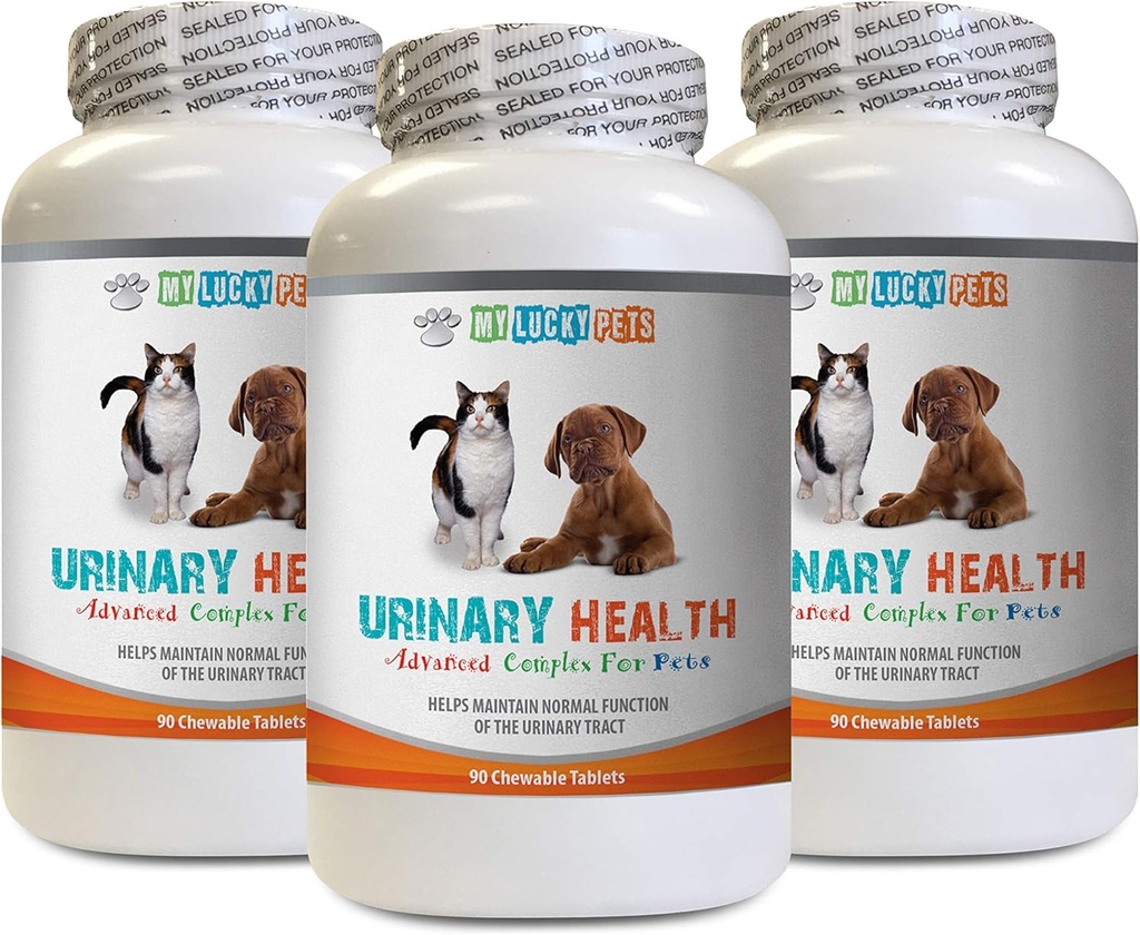kočičí moč vitami - Domácí zvířata Močové Zdraví Komplex - pro psy a kočky - Pokročilá podpora močového měchýře - Cranberry Relief for Cats - 3 láhve (270 lékovek)