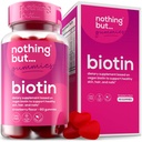 Biotinové gumy pro růst vlasů 5100 mcg - Vlasy, kůže, a hřebíky Vitamíny pro muže a ženy - s kyselinou listovou, Vitamíny A, C, E & D a Extra síla pro rychlejší růst vlasů a nehtů, 60 gumy