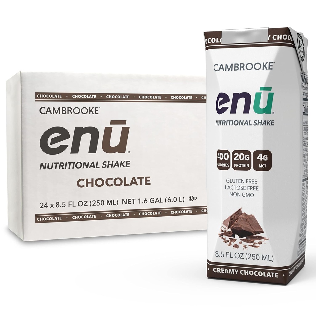 ENU Nutriční třesy - 20g protein 124; 400 kalorií - Výměna jídla za přírůstek hmotnosti (Čokoláda, balení 24)