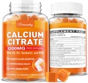 Vápník 1200 mg s vitaminem D3 Doplněk Gummie pro dospělé: Ultimate Absorption vápník Citrát s vitaminem D3 K2, Kurkumový extrakt, MSM pro ženy