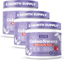 ColonSweep - Jahodové ochucené probiotické Psylium Husk Powder Colon Cleanser, 7.8 oz. Příplatek fiber podpora pro zdraví gut - Čistota pro nadýmání pomoc & detox- 30 Služeb (balení 3)