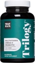Vibrační zdraví, trilogie, probiotický multivitamin s esenciální směsí Omega-3, vitamin A, B12, C, D3, E, selen, hořčík & zinek, 30 Služeb