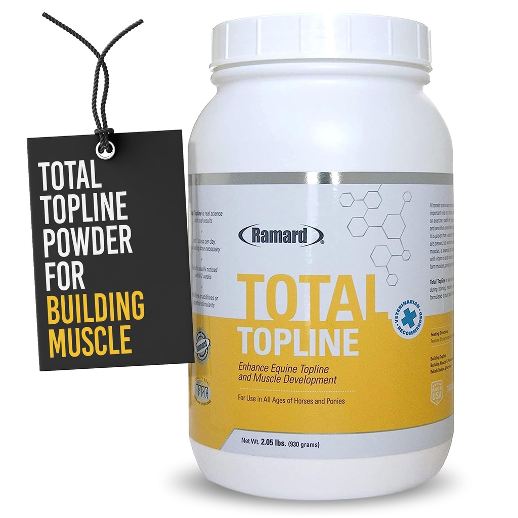 Ramard Total Topline Powder Horse Supplements - Build and Keep Muscle Tissue během zotavení hříbat a koní - Protein & Amino Energy Horse Supplement - 2lb Tub