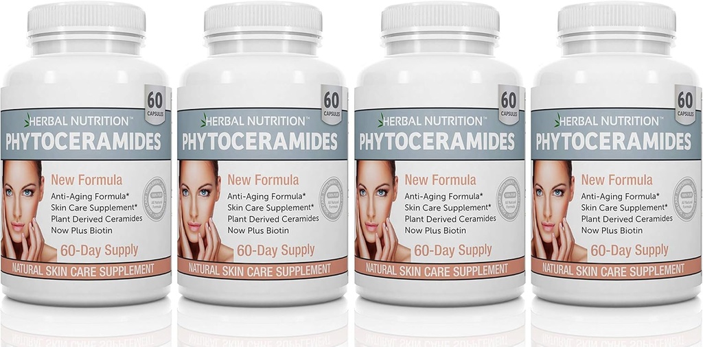 Bylinné nutriční fytoceramidy Rýže na základě Biotin Vitamin A C D a E, 4 Lahvička balení 40 mg