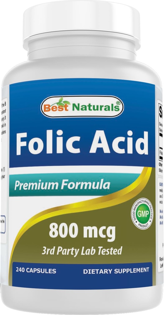 Nejlepší Naturals Kyselina listová 800 mcg 240 Kapsle
