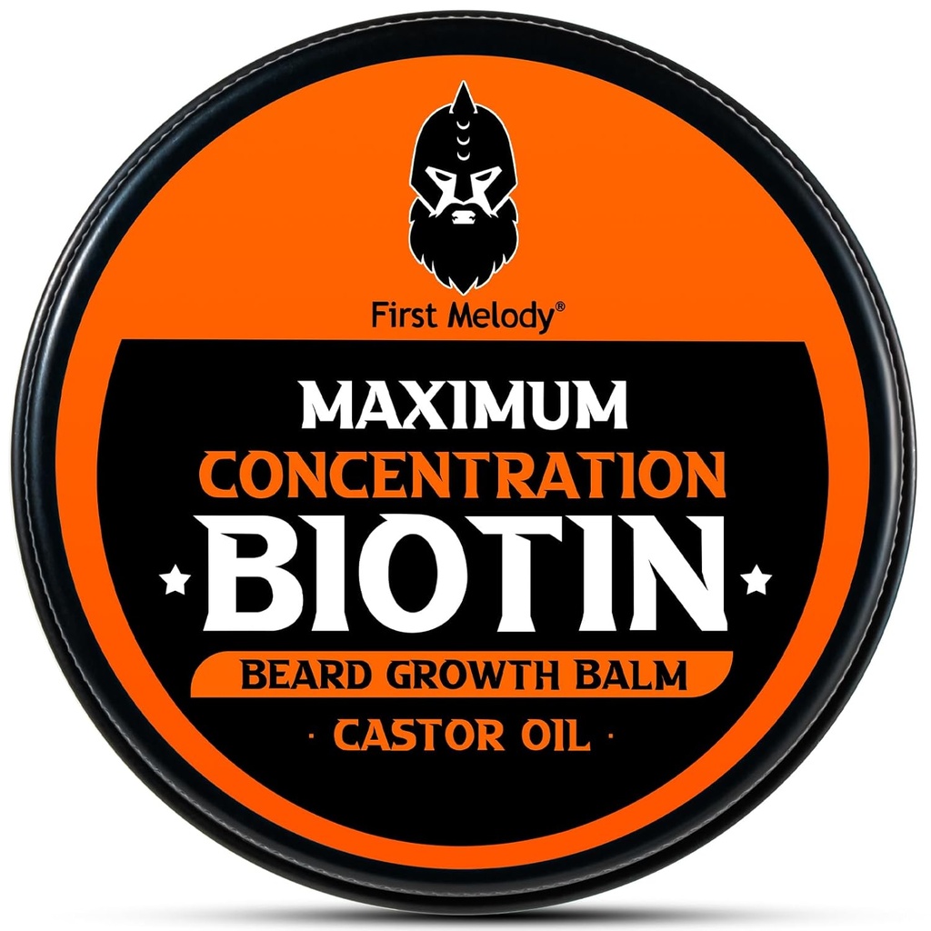 Beard Balm, 2X Koncentrace Biotin, s Castor Oil a Argan & Jojoba Oils, Promotes Beard Growth, Styles, Zesiluje & Softens Beards & Mustaches, 2 Ounce