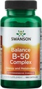 Swanson B-50 Complex - Doplněk vitamínu Podpora energie a metabolismu - May Support Heart Health, Paměť & Support - (100 Kapsle)