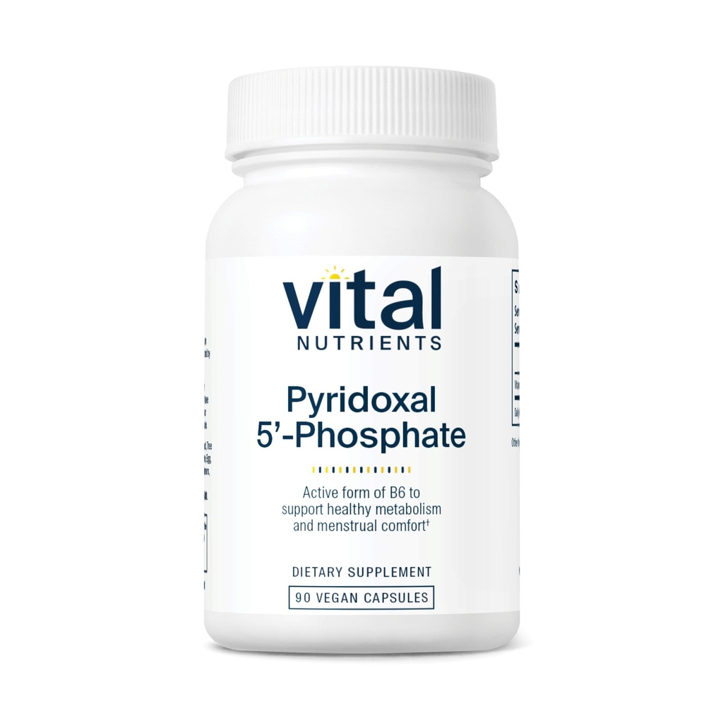 Vital Nutrients Pyridoxal- 5 Fosfát 124; Activated Vitamin B6 Is124; Methylovaný B6 pro metabolismus, PMS, a Menstruační podpora * Is124; High- Potency P5P Supplement Ispen124; Gluten, mlékárenský, Soy Free Is124; 90 Kapsle