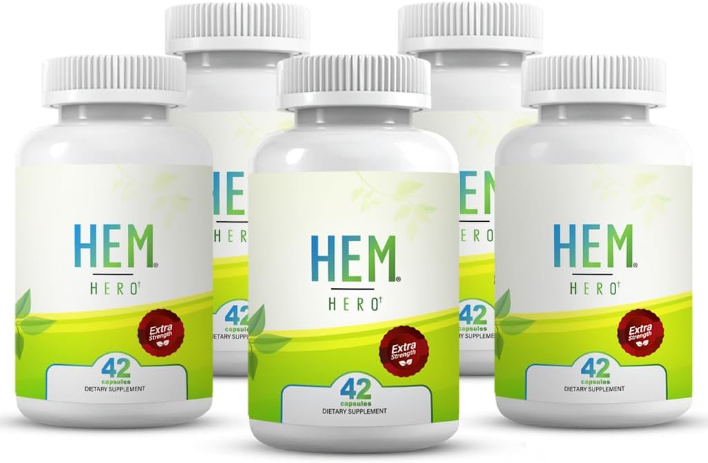 Hem Hero ® Extra Strength Hemoroid Treatment - Snižte otok, Svědění a podráždění soothe - - 42 Kapsle - (5- Pack)