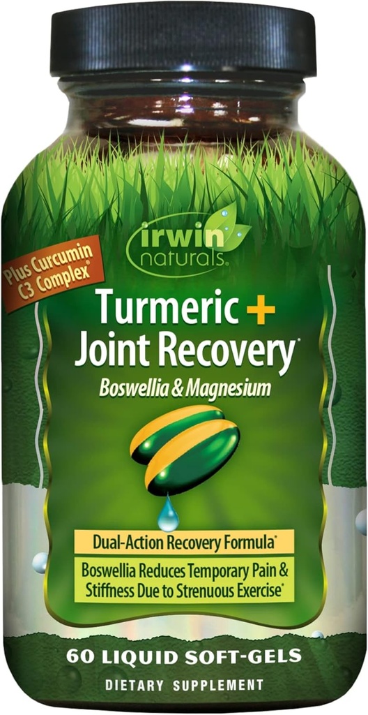 Turmeric After Sport by Irwin Naturals, s Boswellia & Magnesium, Mocný Post- Workout Recovery, 60 Liquid Soft- Gels