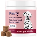 Pawfy Dog UTI dodatek 124; Cranberry & D-Mannose pro močový trakt & močový měchýř zdraví 124; Ideální pro senior psy 124; Močové trakt kontroly infekce 124; Psí vitaminy a doplňky - 30 Žvýkačky