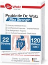 Německá Premium Daily Probiotika pro ženy a muže, 120 miliard CFU - 22 Strany, Vegan Probiotické kapsle pro Gut, a Digestive Health Supplement, Cílová verze Pill Formule 40 dna