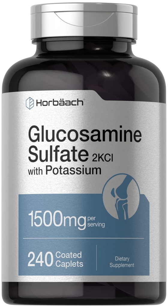 Horbäach Glucosamine Sulfát 1500mg CLAS124; 240 Caplet CLAS124; 2KCI s kalium CLAS124; non-GMO a gluten zdarma