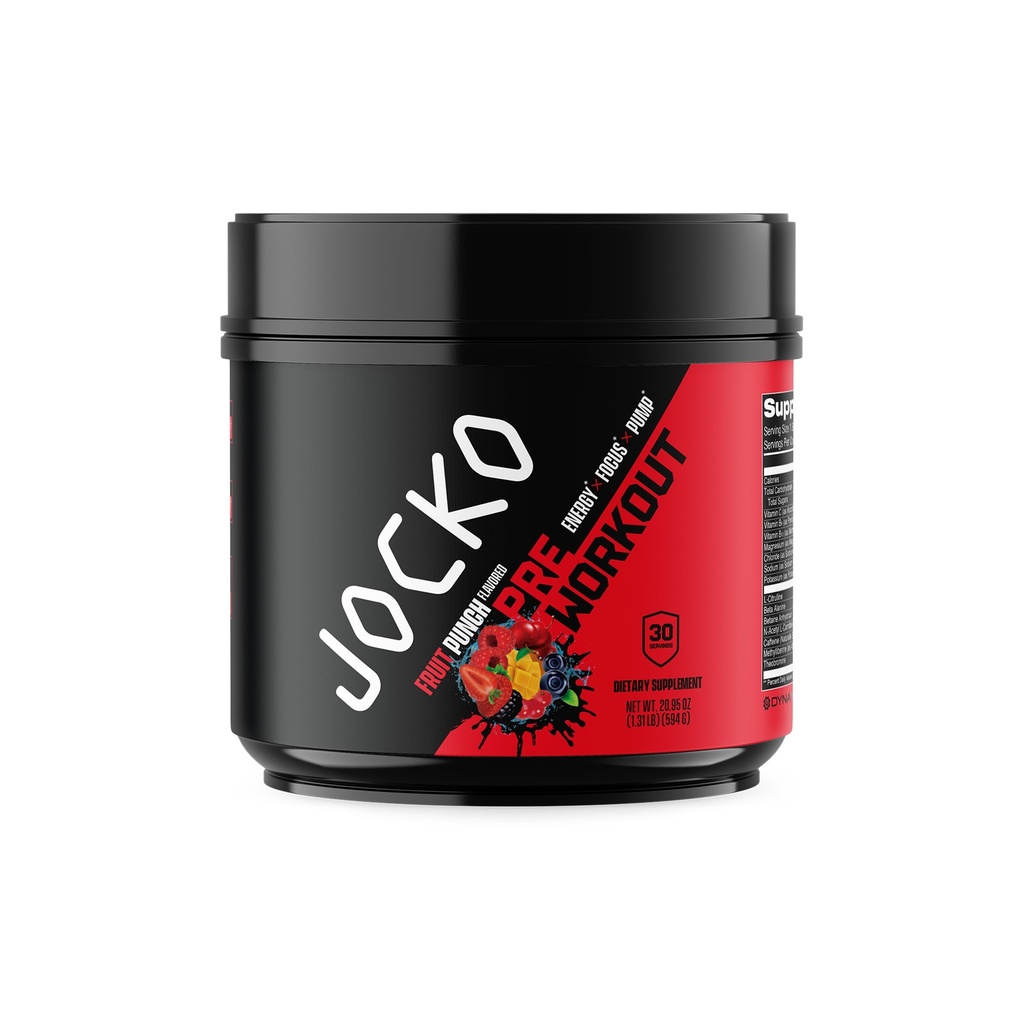 Jocko Fuel Pre Workout pro muže a ženy - High Stim nízká cukrová směs s Beta Alanine + L-Citrulline, Podpora svalové čerpadlo, Energie, & Recovery, 200mg kofeinového ovocného punče, 30 Podání 1.31lbs (594 G)