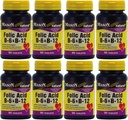 Mason Vitamíny Kyselina listová B-6 & B12 Heart Health Formule 90 Tablety na láhev balení po 8 celkem 720 Tablety