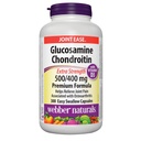 Webber Naturals Glucosamine Chondroitin s vitamínem D3, extra síla, 500 / 400 mg, Premium Formule, 300 Jednoduché polykací tobolky