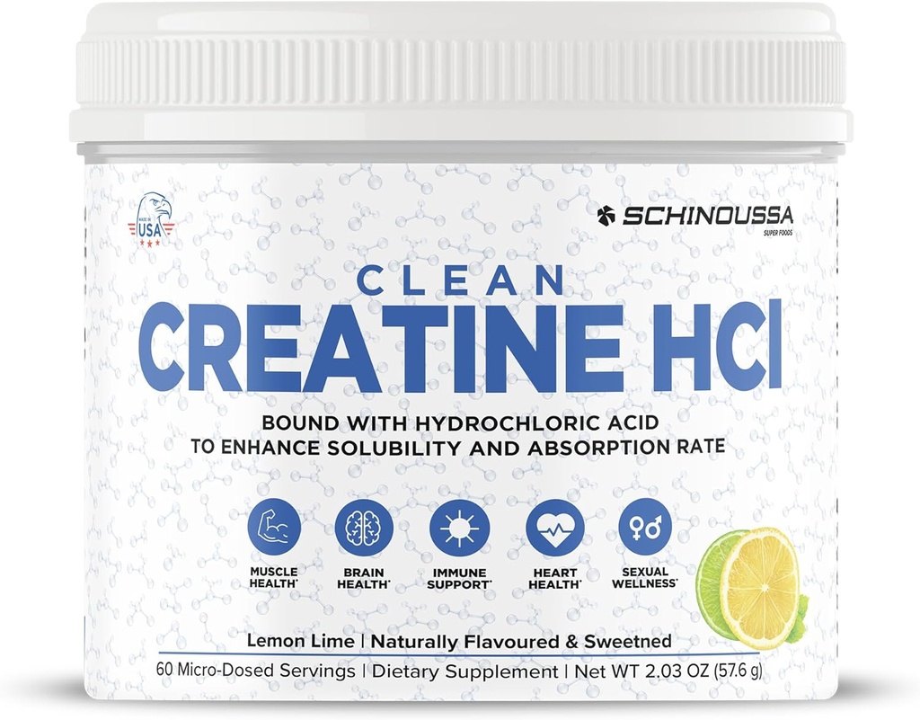 Lemon Lime Creatin HCL prášek 124; Micro- dávkované vysoké absorpční tvorba 124; Přirozeně ochucené a slazené 124; Stimulant- Free current 124; Vegan, gluten- Free curren124; Pre / Post Workout Dodatek 124; 60 Služeb