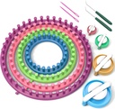 READAEER Round Pletting Looms Set Craft Kit Tool s háčkem jehly a Pompom Maker