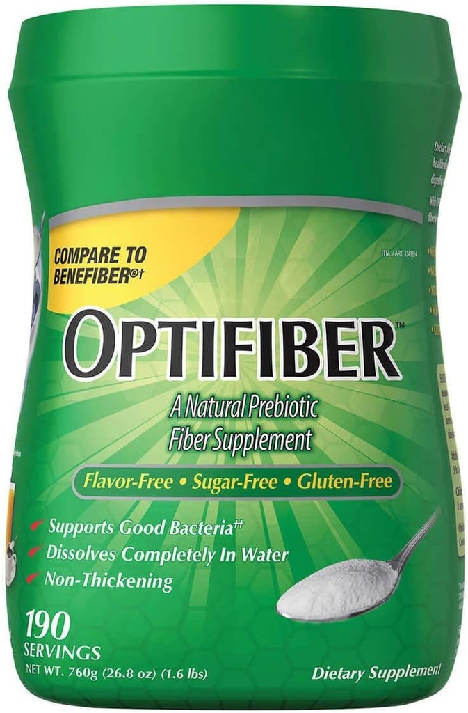 Optifibe 'r Powder by Kik-Iand, Fiber Supplement, 25.6 oz (190 Servings)