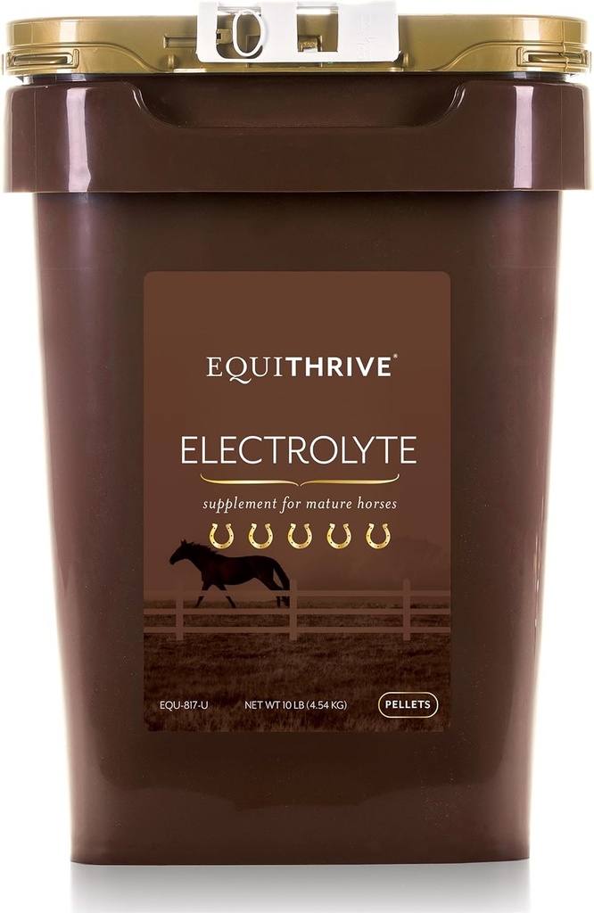 Equithrive Horse Electrolyte Pellets, Vitamíny a Minerály Dodatek, Koňské Krmiva pro výcvik a soutěž, 10 liber, 50 denní dodávky