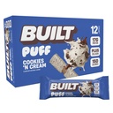 Postavený bar, Puff Protein Bary, Cookies 'N Cream Puff, 17g Protein Snacks, On-The- Bary, Pouze 140 kalorií, 7g cukru, kolagen, Ne gluten zdarma, 12 Počet