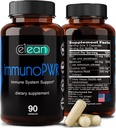 ELEAN Immuno PWR - obohacený zinkem, selenem, aminokyselinou lysinovou a Astragalus Root Extract pro syntézu kolagenu, štítné žlázy, minerální podpora, energie a imunitní zdraví 90 Veg Kapsle.