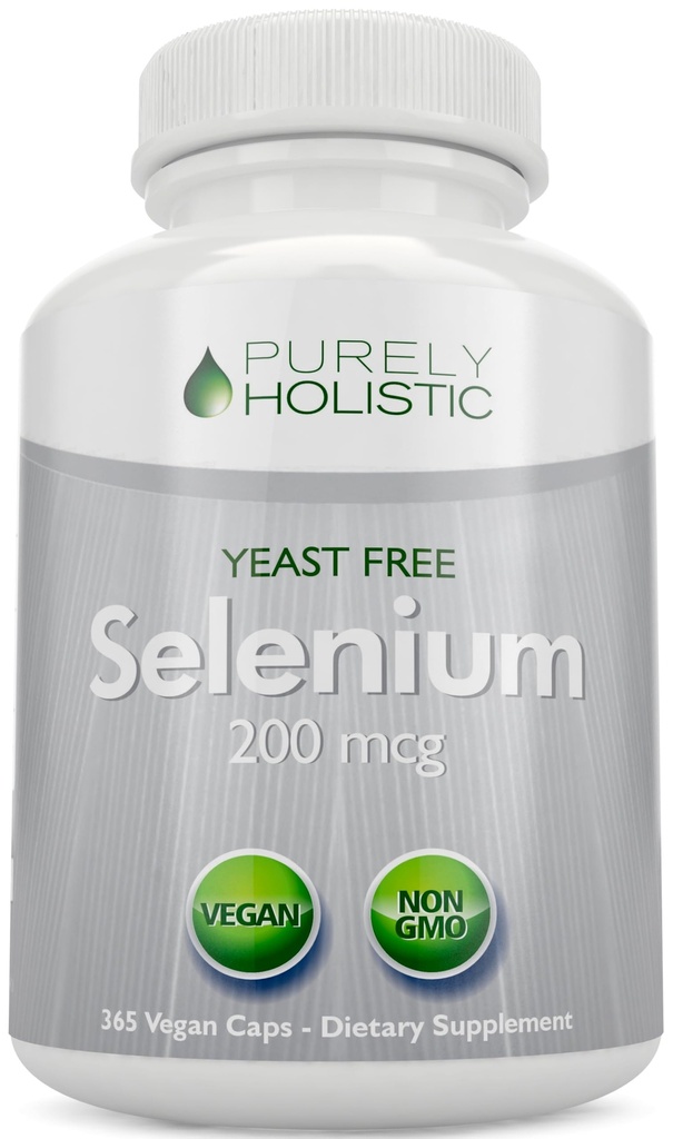 Selen 200mcg - 365 Vegan Kapsle ne Tablety - Pure & Yeast Free L- Selenomethionin pro zlepšení absorpce - štítné žlázy, srdce a imunitní systém Podpora - Antioxidant Stopy Mineral - Vyrobeno v USA