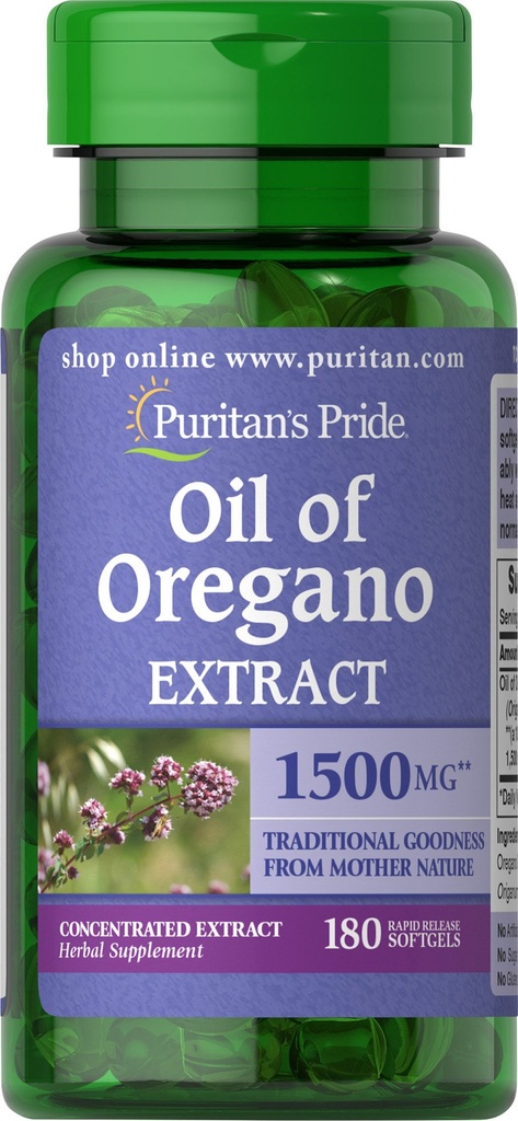 Puritan 's Pride Oil of Oregano Extract 150 mg Softgels, 180 Count