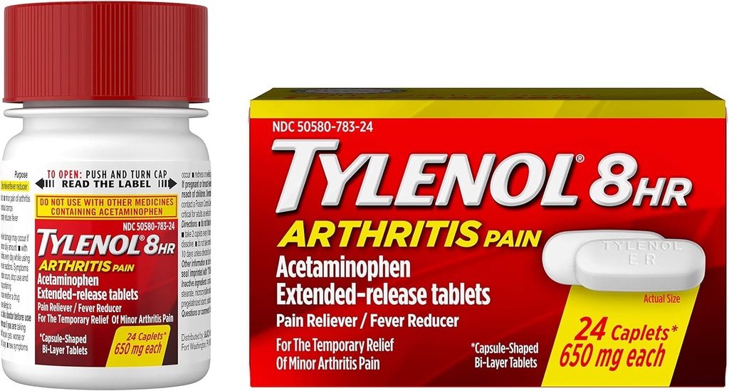 Tylenol 8 hodin Artritida Tablety bolesti s acetaminofenem pro společnou bolest, 24 ct