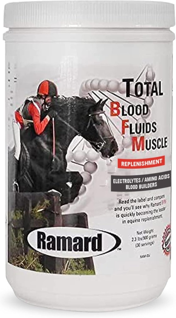 Ramard Muscle Builder & Blood Replenition for Race Horses - Equine Electrolytes, Blood Builder, Muscle Up, Probiotika - Vysoce výkonný prášek doplňky - 2.3 liber Jar (Velikost: 2.3 liber)