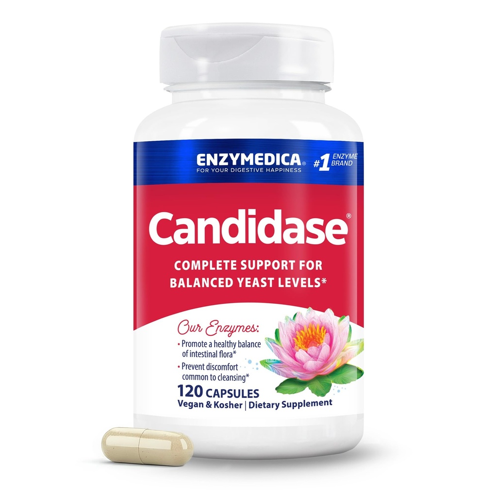 Enzymedica, Candidase, Enzymy pro Gentle Cleansing Support, Gut Health, 120 Count